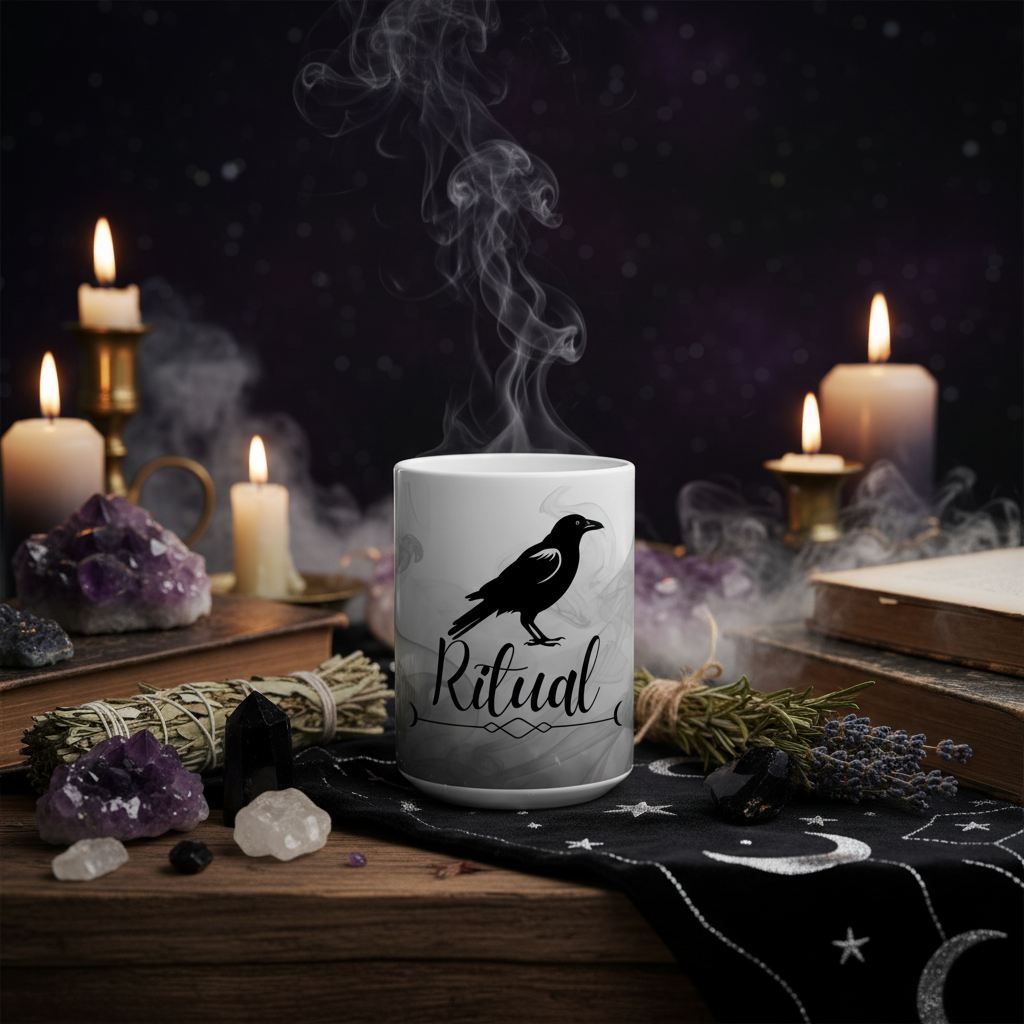 Morning Ritual Mug - Dark Witchy Background