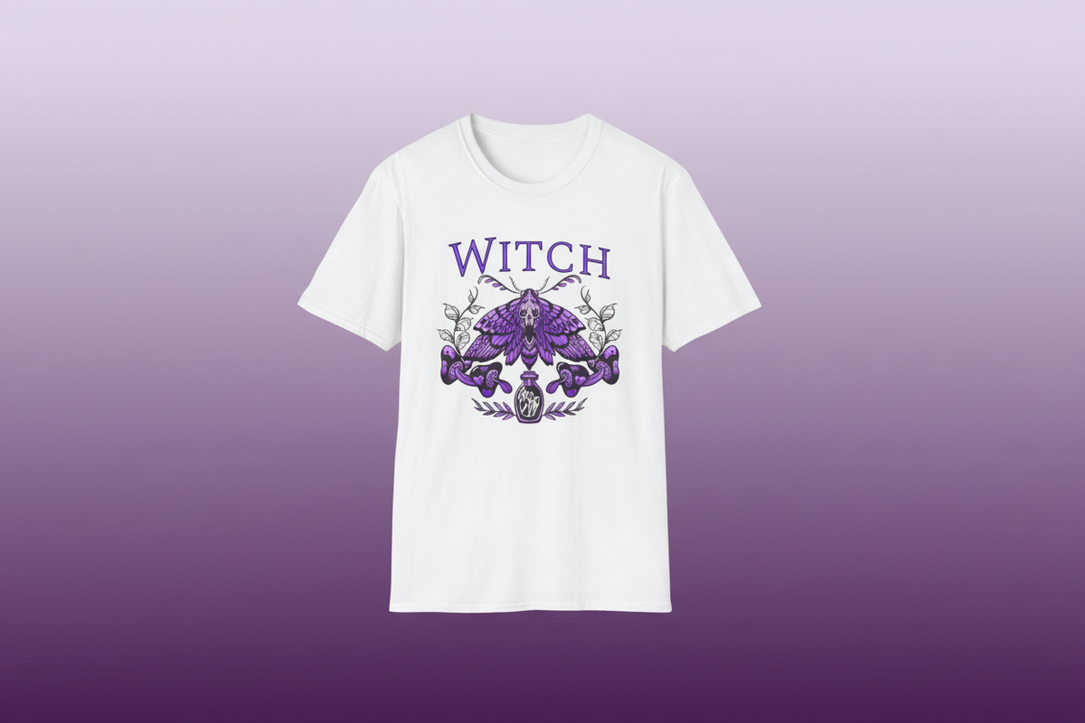 Witchy Moth T-Shirt - Purple Gradient
